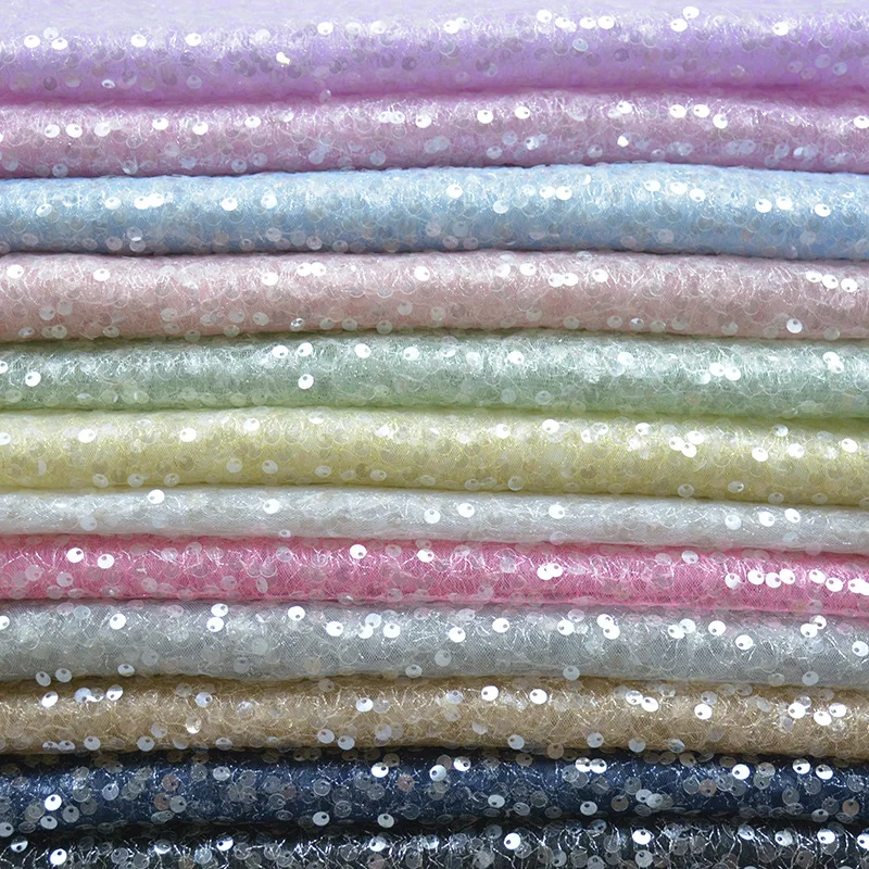 스파클 패브릭 크러쉬드 스팽글 글리터 메쉬 실버 원사 베이스 천 무대 의상 이브닝 드레스 보우 장식 스팽글 소재
