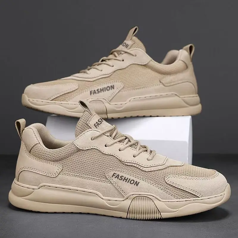 Minimalistische Herren-Sneaker, lässige Low-Top-Schuhe mit gepolsterter Innensohle für Frühling und Herbst im Freien_voghion.com