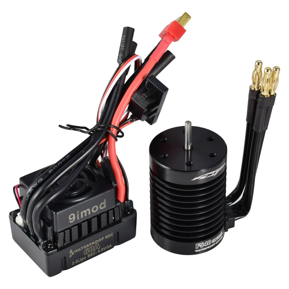 9imod F540-V2 4370KV فرش Sensorless محرك مقاوم للماء 3.175 مللي متر + 60A ESC ل 1/10 RC الانجراف سباق على الطرق الوعرة سيارة شاحنة