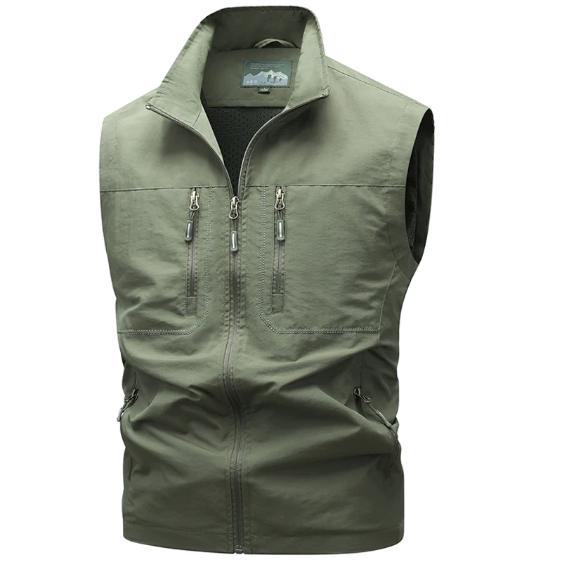 Big Size 8XL 9XL Camping Vest Men Tactical Multi-pocket Vest Techwear Hiking Fishing Waistcoat Photography Safari Cargo Vest Men