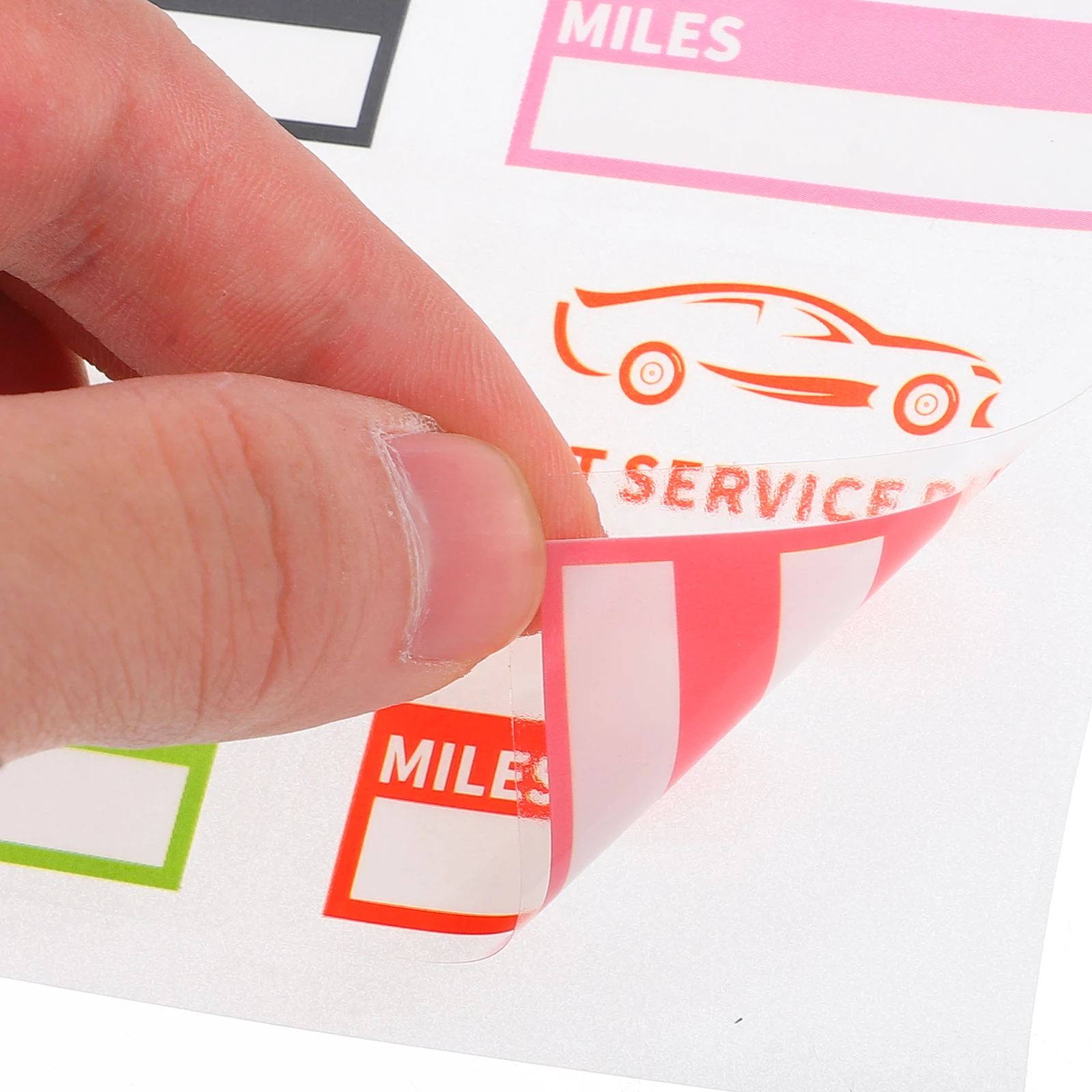 10 fogli adesivi servizio due promemoria cambio olio materiale PET impermeabile etichette per parabrezza auto moto adesivo statico