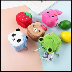 Women Coin Purse Cartoon Zipper Plush Coin Purse Pouch Purse Earphone Bag Wallet Bag Key Holder Bags For Ladies Girls