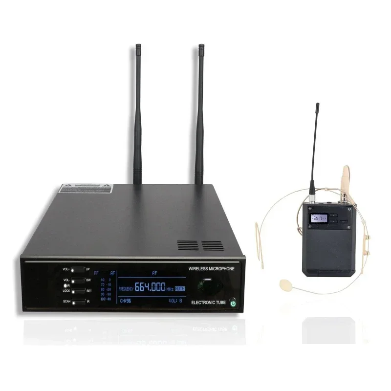 ไมโครโฟนไร้สายแบบช่องเดียว QS-10a ราคาประหยัด ระบบกระจายสัญญาณแบบ True Diversity สำหรับการร้องเพลง