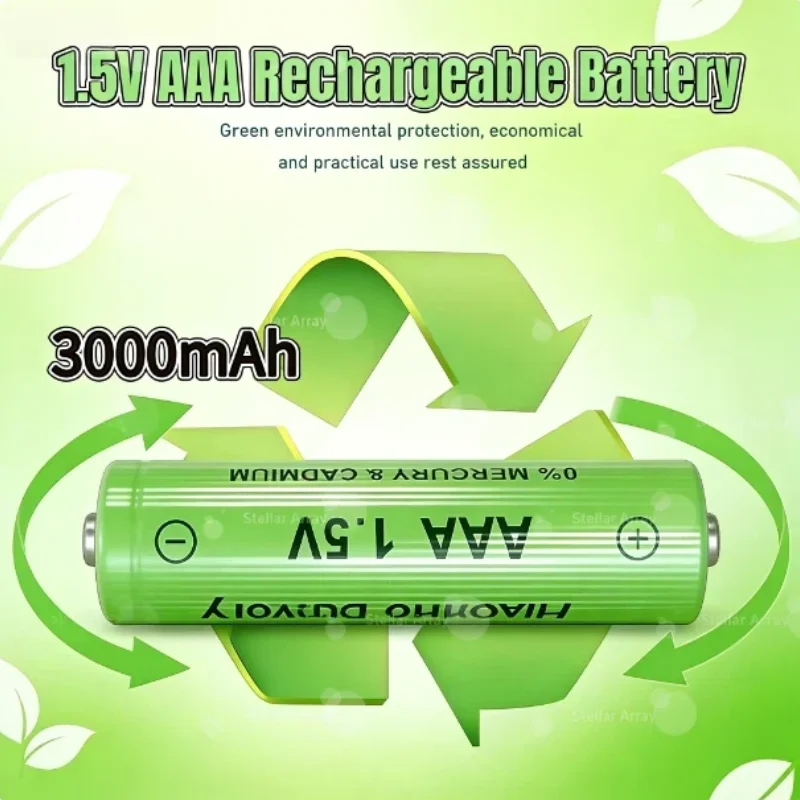 

1.5V AAA NiCd Rechargeable Battery 3000mAh High Capacity for Remote Control Mouse Clock Toy Electronic Device Power Durable
