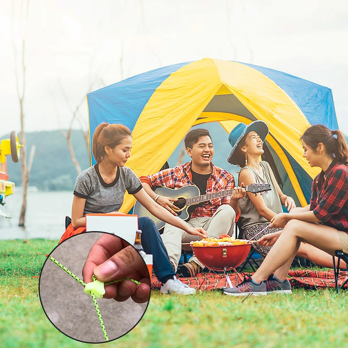 

20Pcs Triangle Rope Buckle Portable Tent Camping Rope Buckle Night Glow Outdoor Supplies Camping Supplies