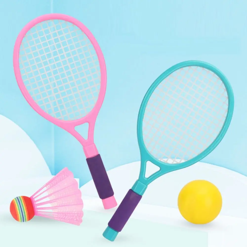 Comfortable Handle Badminton Rackets Set Anti-slip Tennis Balls Plastic Rackets With Ball Portable Shuttlecocks