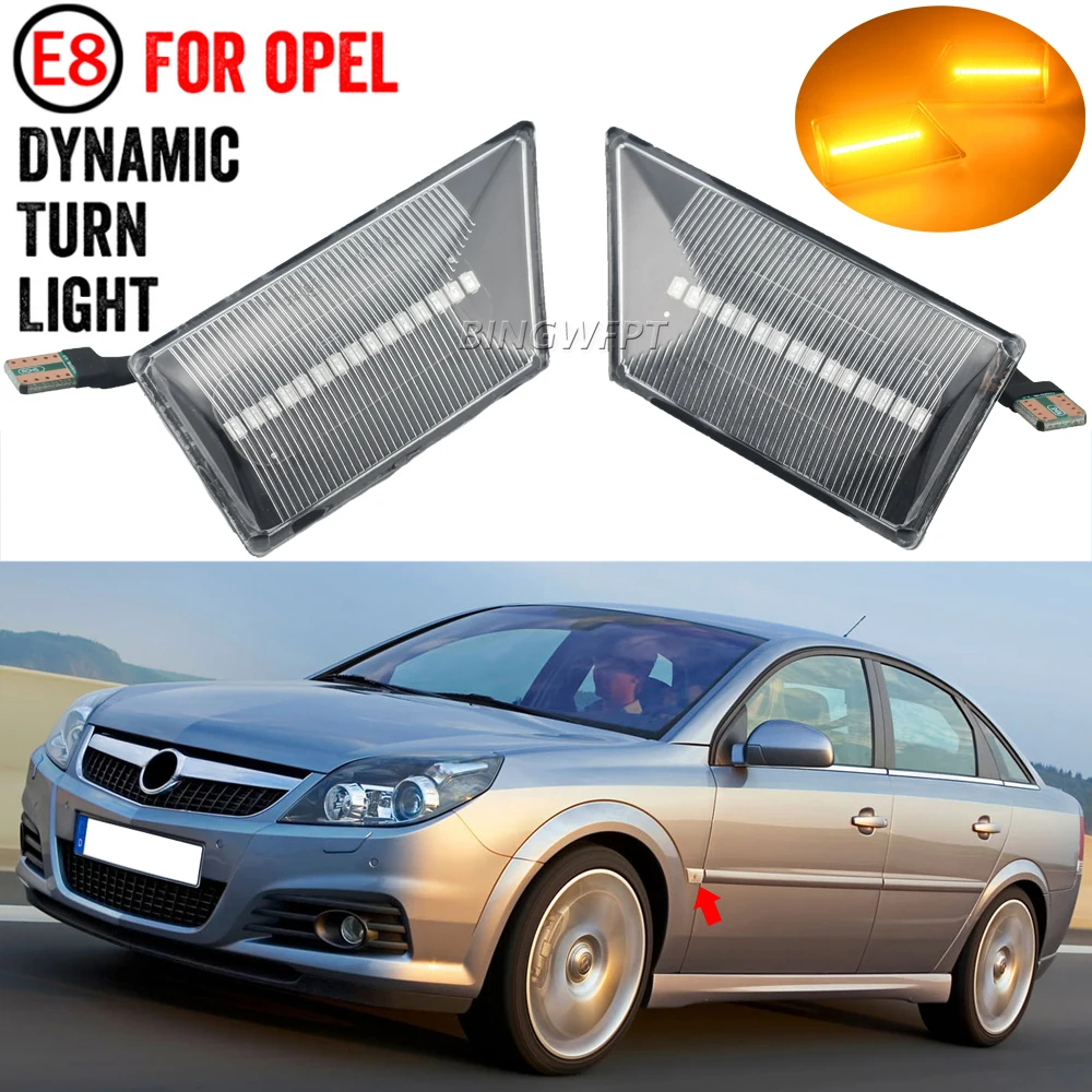 2PCS For Opel Vectra C 2002-2008 For Opel Signum 2003-2008 2 pieces Led Dynamic Side Marker Turn Signal Light Sequential Blinker