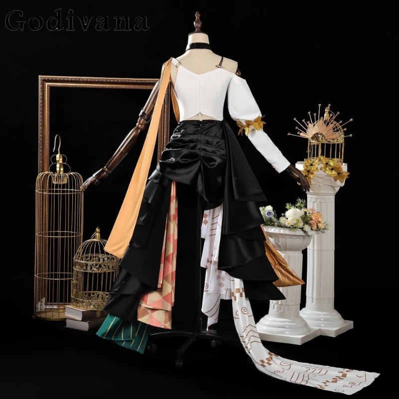 Abito uniforme adorabile alla moda Set completo Abbigliamento da gioco di ruolo per feste di Halloween da donna Abiti da donna con oggetti di scena anime