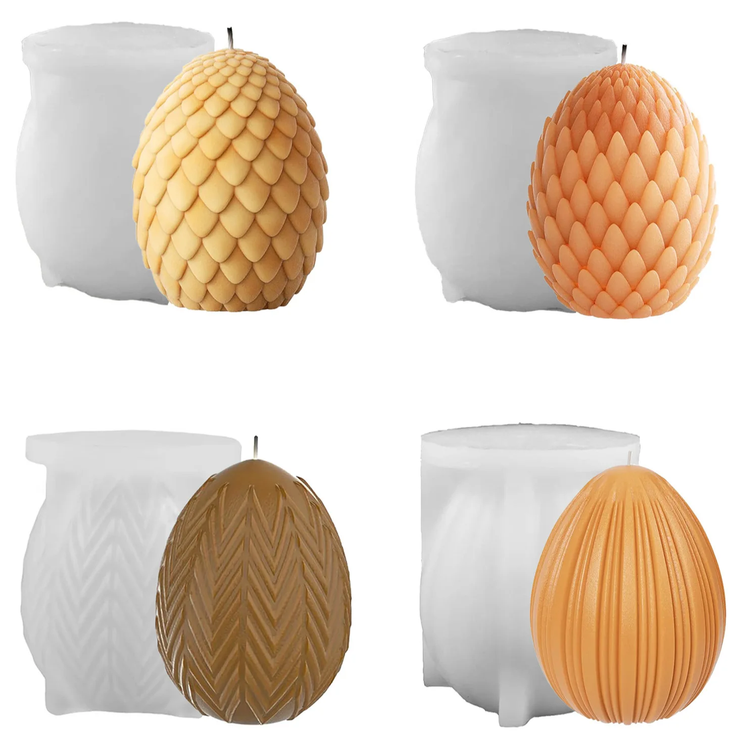 Dragon's Egg Candle Molds DIY Home Decoration Dragon Scale Stripe Texture Eggs Ornament Gypsum Plaster Mould Craft Crystal Mold