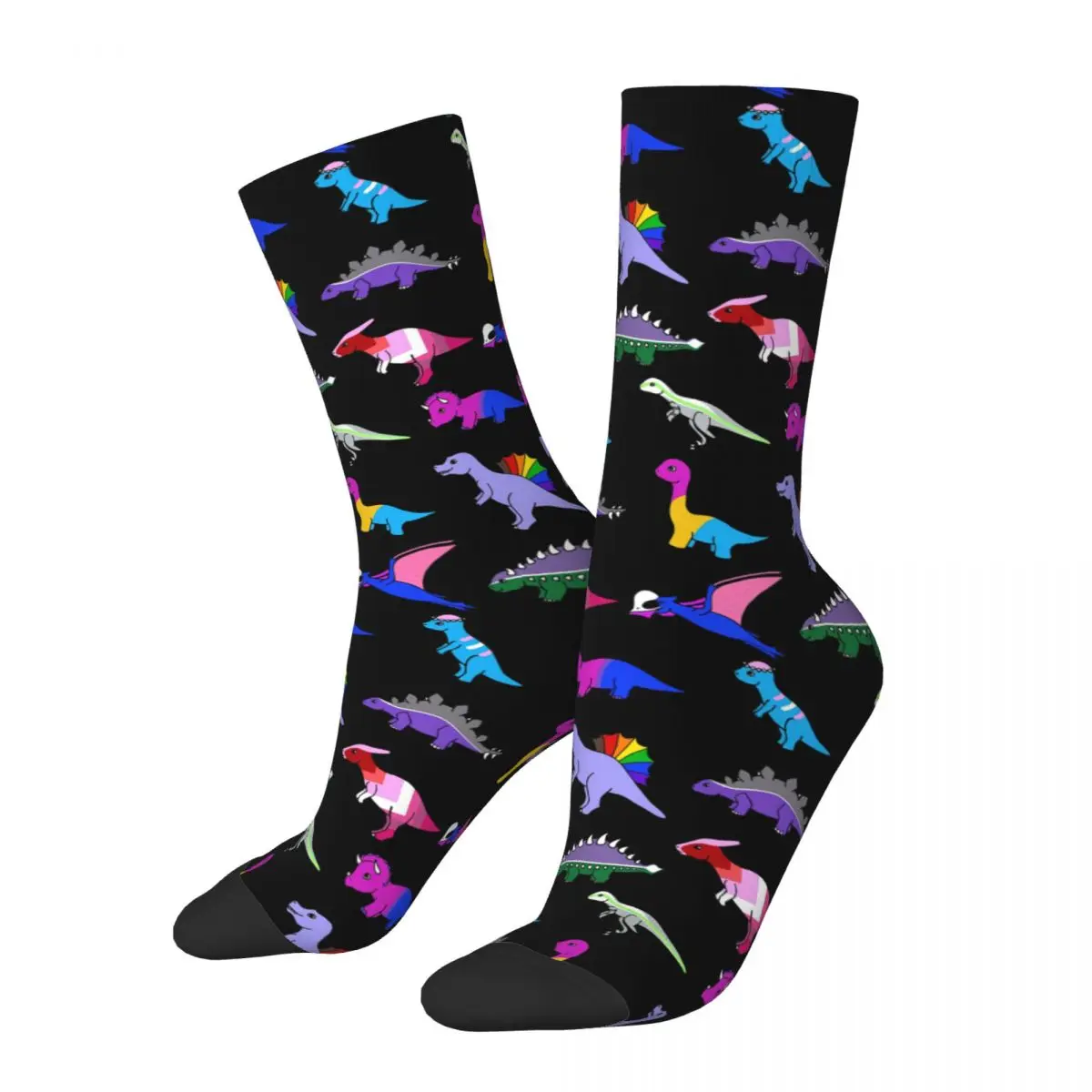 Funny Crazy Sock for Men Pride LGBT Gay Hip Hop Harajuku Dinosaurs Happy Quality Pattern Printed Boys Crew Sock Casual Gift