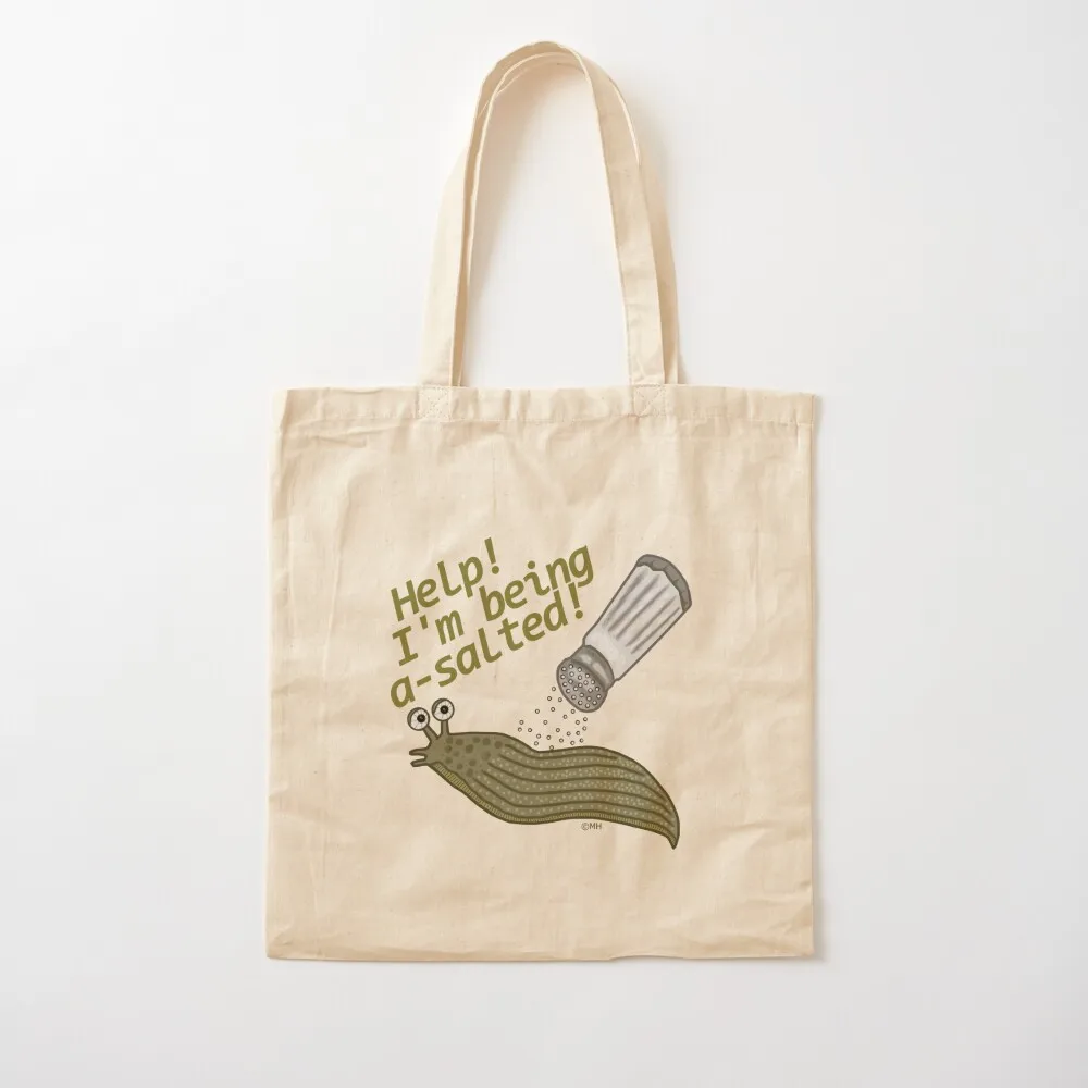 ทากเค็ม Pun ตลก Tote Bag ซูเปอร์มาร์เก็ตพับกระเป๋านิเวศวิทยากระเป๋าผ้าใบกระเป๋าช้อปปิ้งหญิง