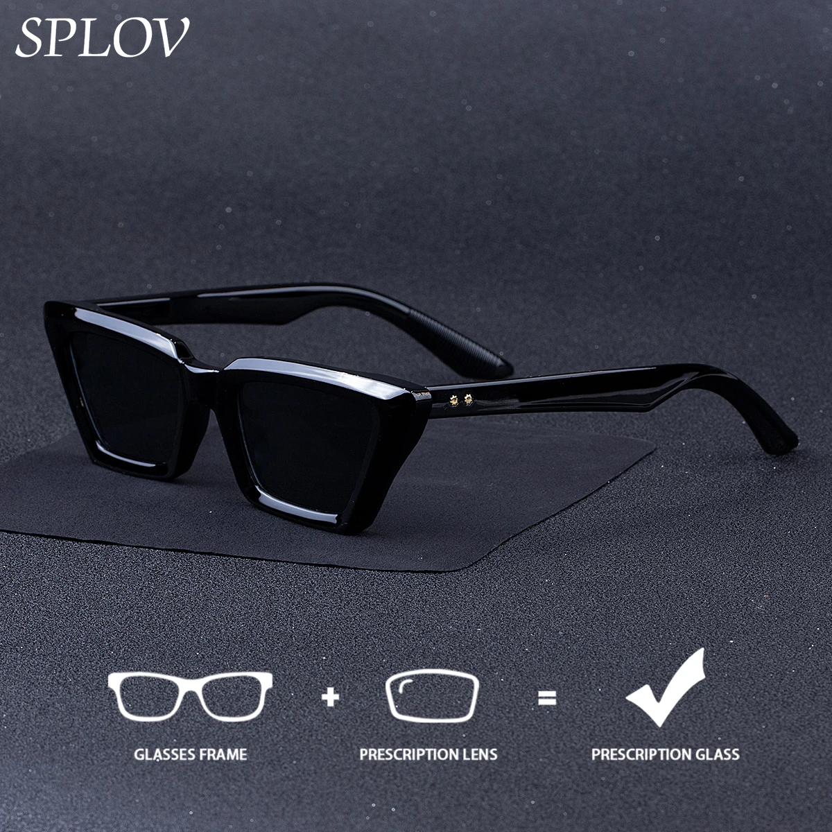 

SPLOV профессиональные индивидуальные солнцезащитные очки по рецепту, модная оправа «кошачий глаз», дизайн, поляризационные солнцезащитные очки с защитой от синего света