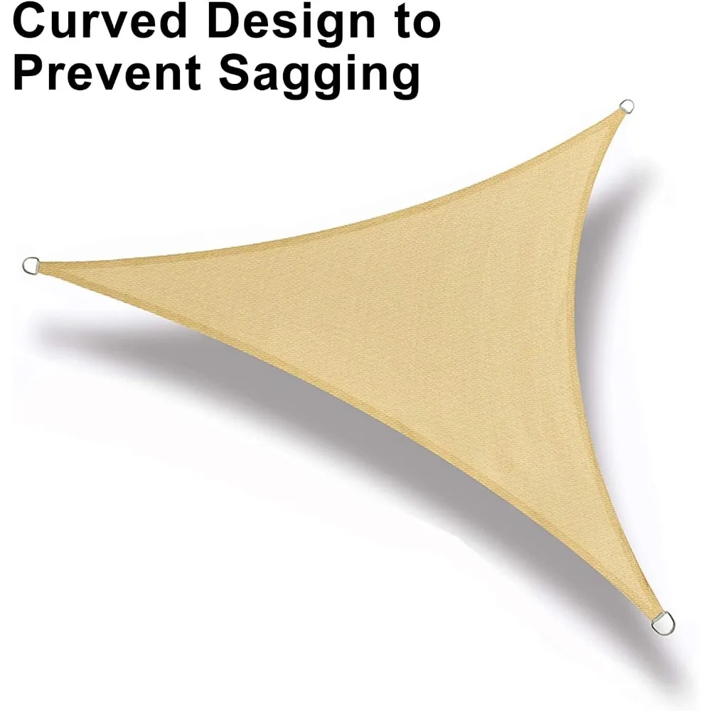 

Custom Size 17'x17'x17' Sand Sun Shade Sail Triangle Sunshade Fabric Awning Canopy for Patio Backyard Carport