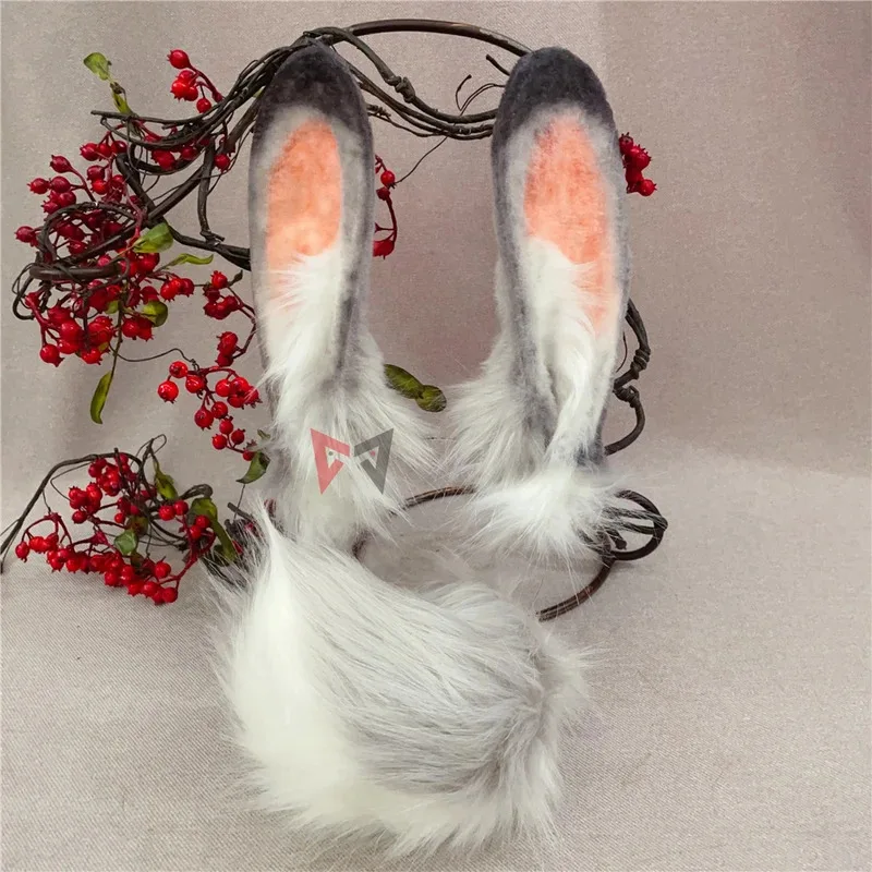 

CyNew ручная работа никеты дикой природы судьи Хоппсс волчьи волчьи уши обруч для волос кролик кроличьи уши головной убор хвост на заказ