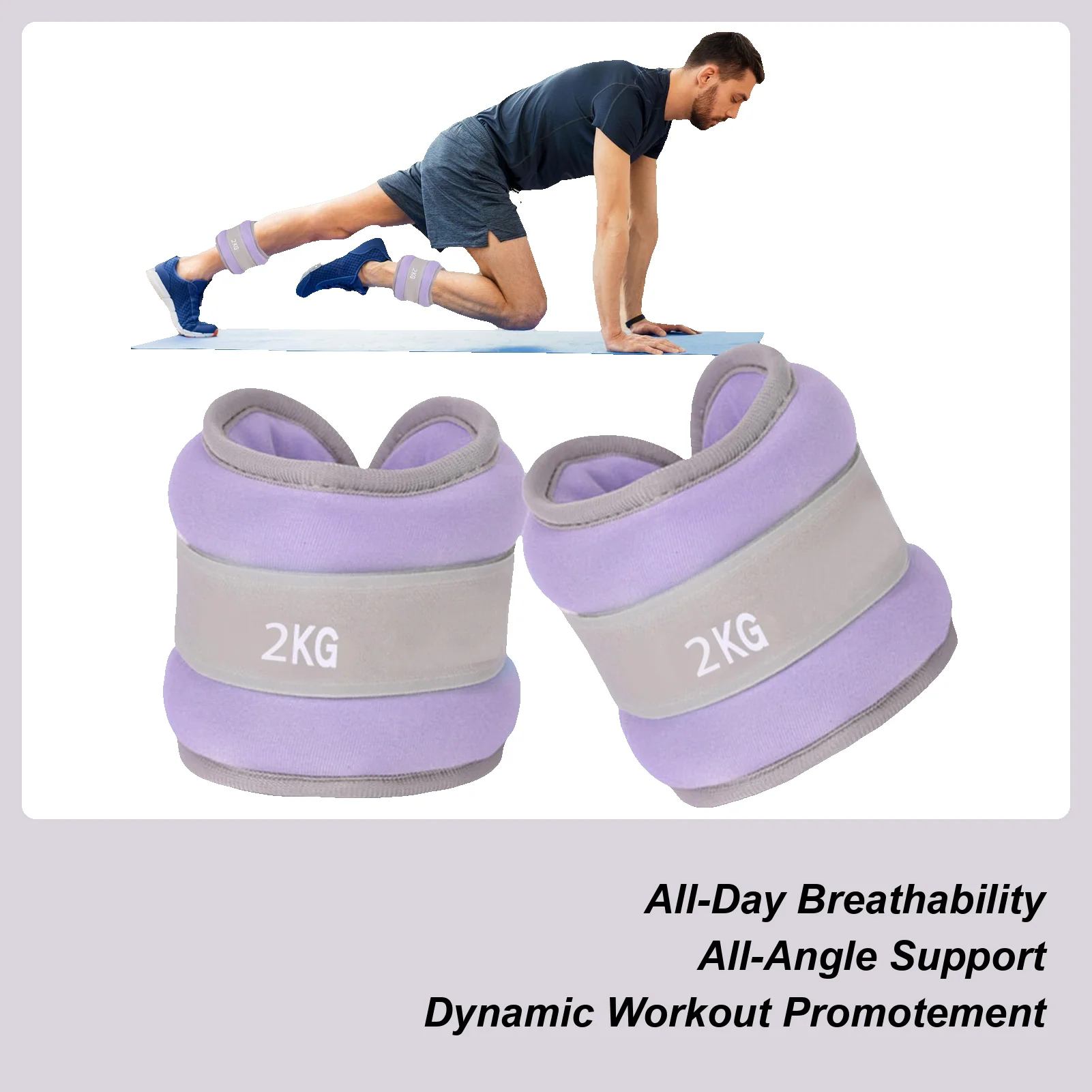 

Ankle Weights Ankle And Wrist Weights 2 Pieces Breathable Removable Sandbag Non-Slip For Running Gym Yoga Pilates Fitness
