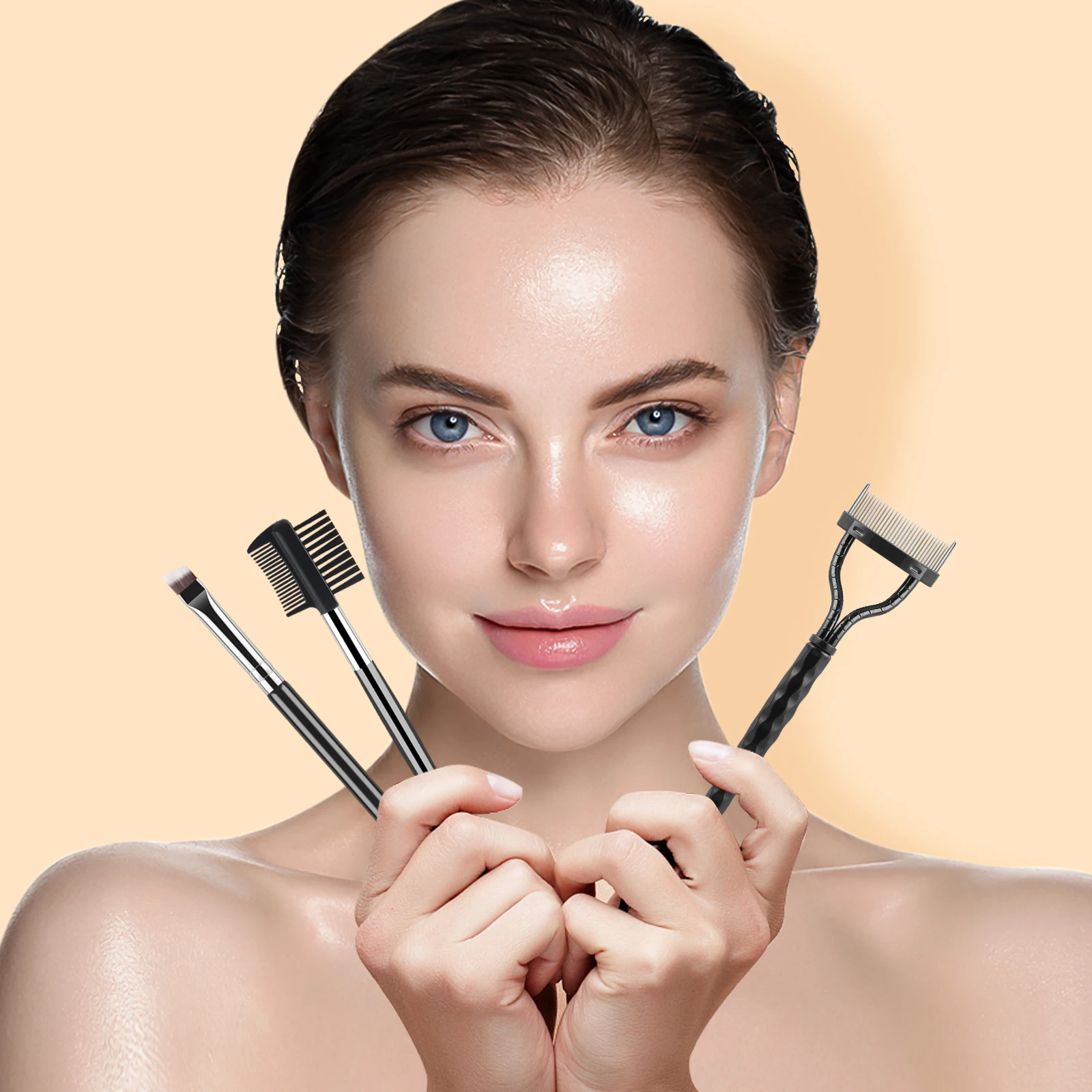 3 Stuks Veilige Wenkbrauw Trimmer Rvs Wenkbrauw Met Kam Haar Wenkbrauwen Make-Up Tool Wenkbrauw Wimper Kam Wenkbrauw Separator