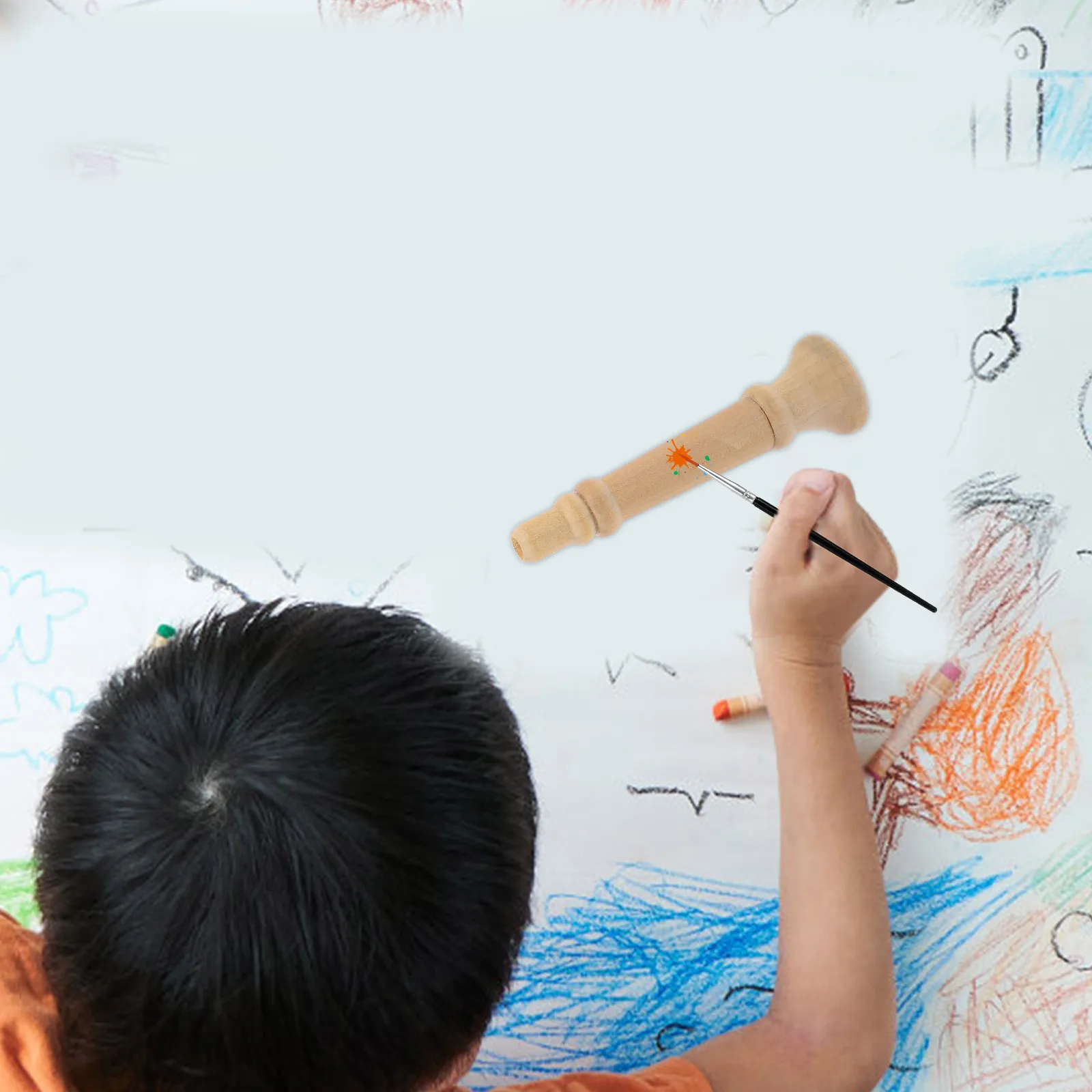 

Vaguelly 4pcs Wooden Blank Speaker Musical Toy Hand Painted Instrument Kids Craft Kit Desktop Decoration Horn Model