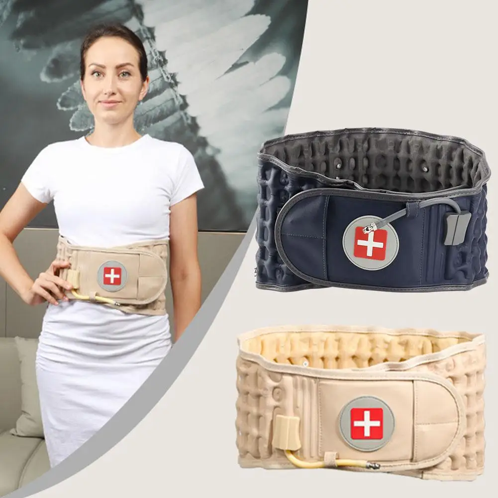 Verstellbarer aufblasbarer Lenden-Traktionsgürtel, Unisex-Erwachsene, Luftdekompressionsbandage, Linderung von Rückenschmerzen, Haltungskorrektur, Wirbelsäulenunterstützung