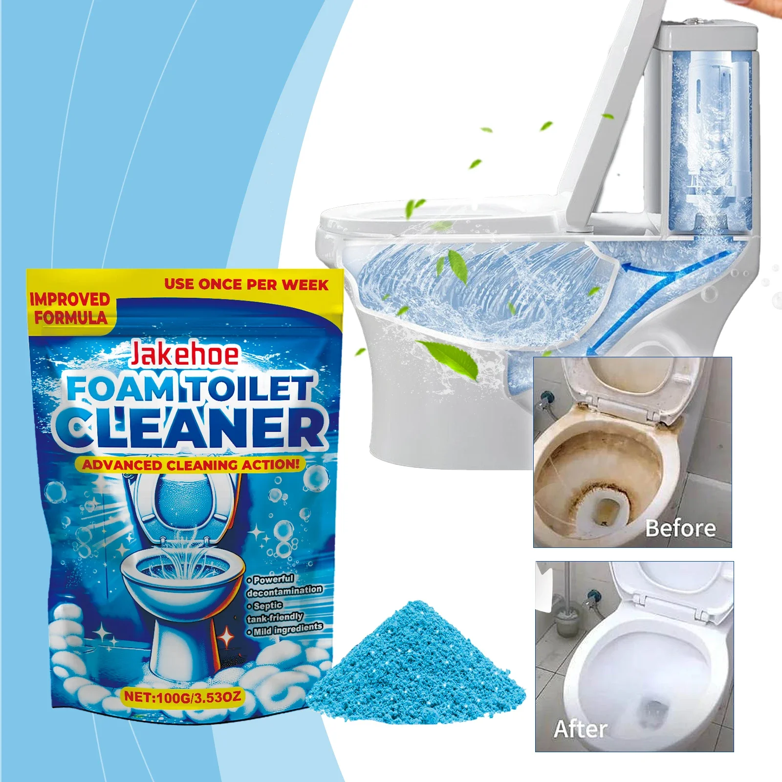 Foam Toilet Cleaner Fresh Scent Deep Clean Sanit Household Bathroom Stain Remover Deodorant Efficient Toilet Bowl Cleaning Foam