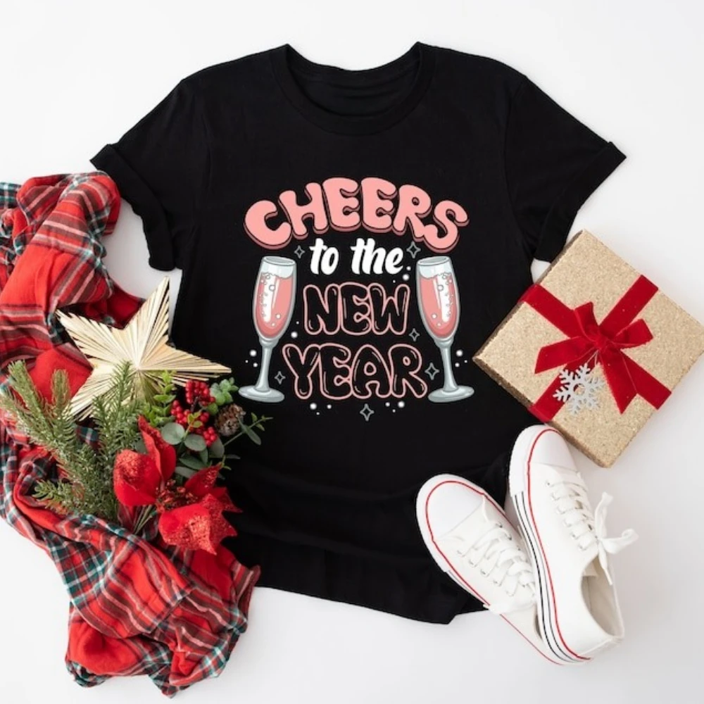 

Cheers To The New Shirt Happy New Year Shirt New Year Party Shirts Family Matching Tops High Quality Cotton Tops Common Design