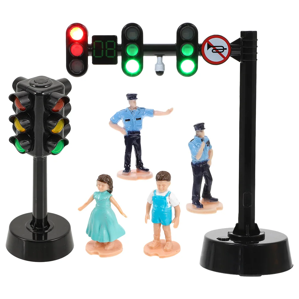 Traffic Light Toy Stop for Kids Motor Vehicle Plastic Miniature Figurines Child