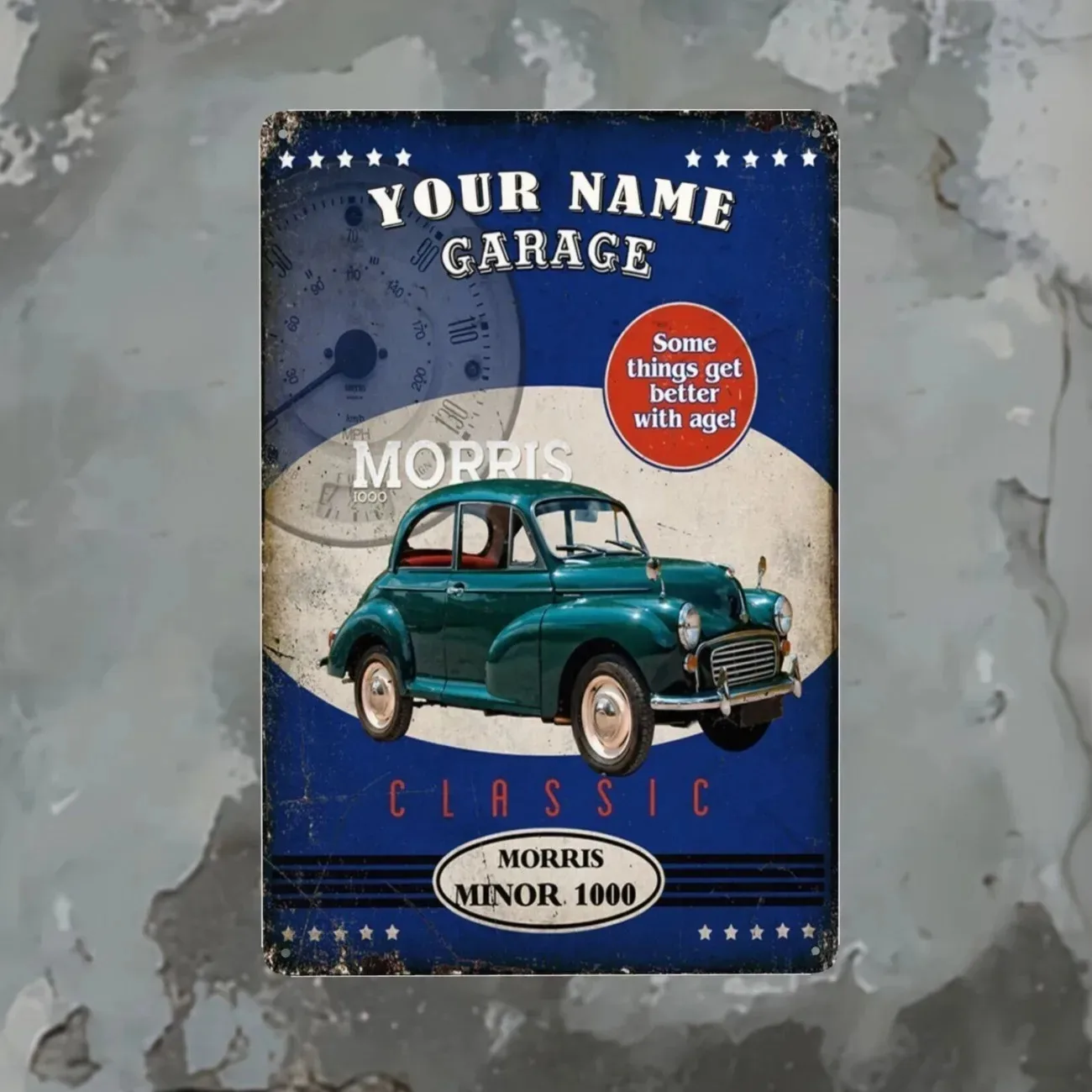 Customizable Vintage Metal Sign Personalized Workshop Garage Decor Essential Wall Art Perfect Gift for Mechanics Decoration Only