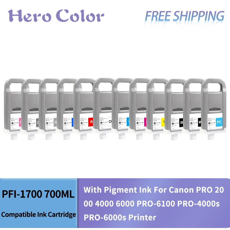 PFI-1700 700ML 1 PC Compatible Ink Cartridge With Pigment Ink For Canon PRO 2000 4000 6000 PRO-6100 PRO-4000s PRO-6000s Printer