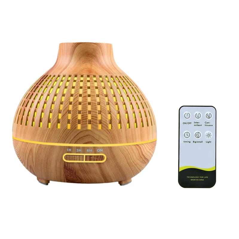 

400 ML Essential Oil Diffuser Wood Grain Aroma Diffuser With Timer Cool Mist Humidifier For Home Bedroom With Plug