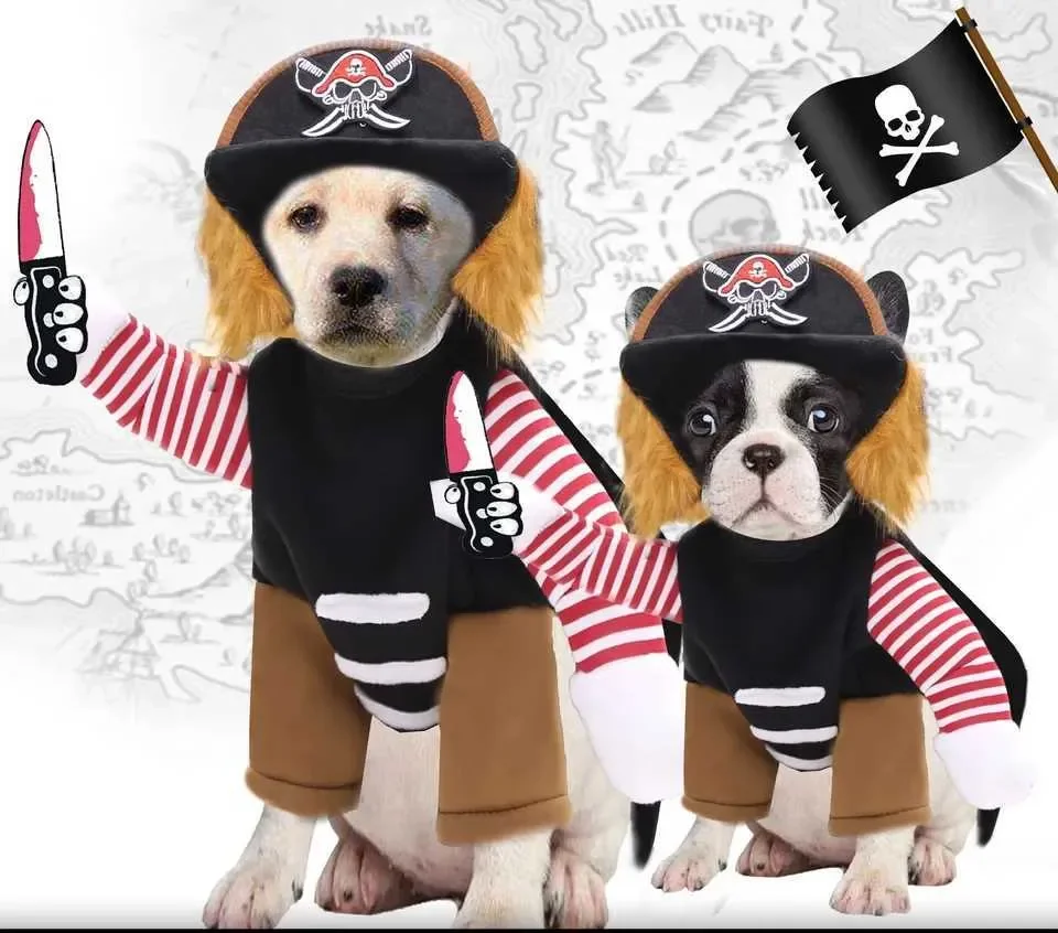

Pirate Lovely Cat Kitten Puppy Dress Cute Cosplay Pet Chihuahua Costumes Dogs Halloween Clothes Z241015