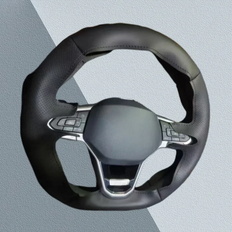 Capa de volante personalizada para carro, passat b8 2019 2020 2021 2022, couro artificial, acessórios para carro, capa trançada para volkswagen golf