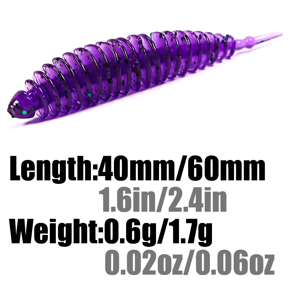 B&U 40 mm 60 mm weicher Angelköder Shad Silikonköder Wurm Wobbler Künstlicher Leurre Souple für Hecht Swimbait – Detail 2