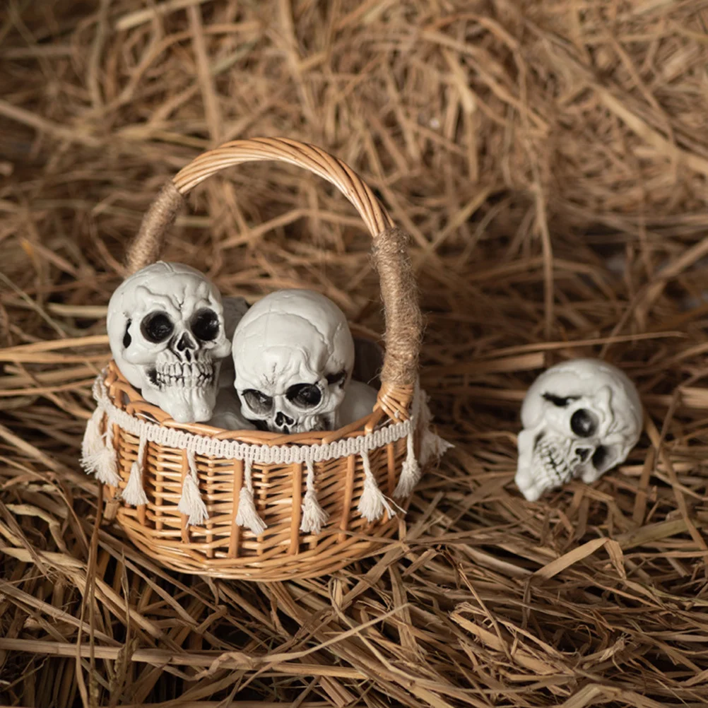 

1 set Skull Props Mini Plastic Skulls For Halloween Lifelike Artificial Skull Decor Party Scary Decoration Haunted