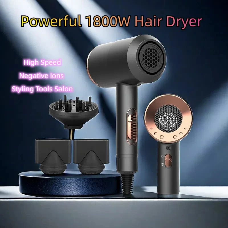 Professional High Power 1800W Hair Dryer Constant Temperature Negative Ions Blower Styling Tools Salon High Speed