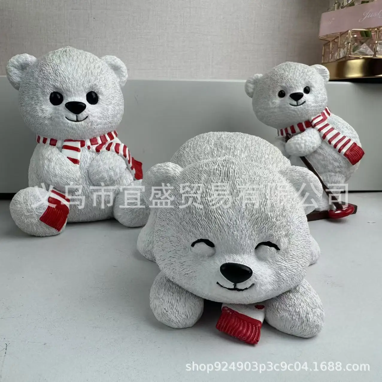 

Christmas Polar Bear Sled Decoration - Cute Polar Bear Ornament, Home Garden Ornament