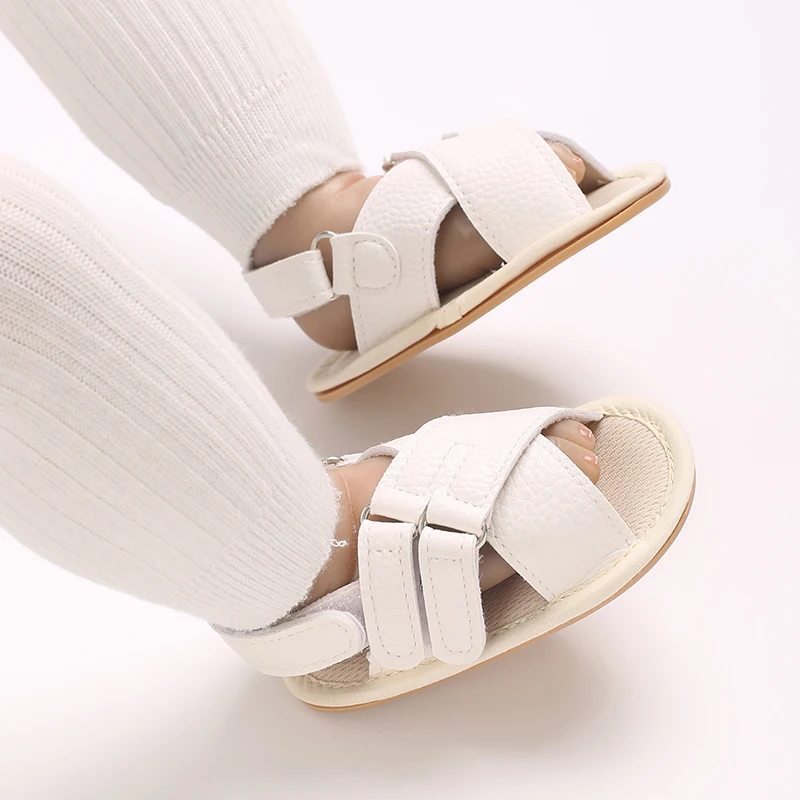 HAIZHIW Rubber Soft Sole Non-Slip Solid ColorToddler First Walker Baby Crib Newborn Baby Summer Sandals Infant Boy Girl Shoes