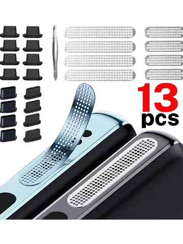 Universal Mobile Phone Speaker Dust Mesh Sticker Micro USB Type C Phone Port Protector Dust Plug Tweezers Kit For iPhone Samsung