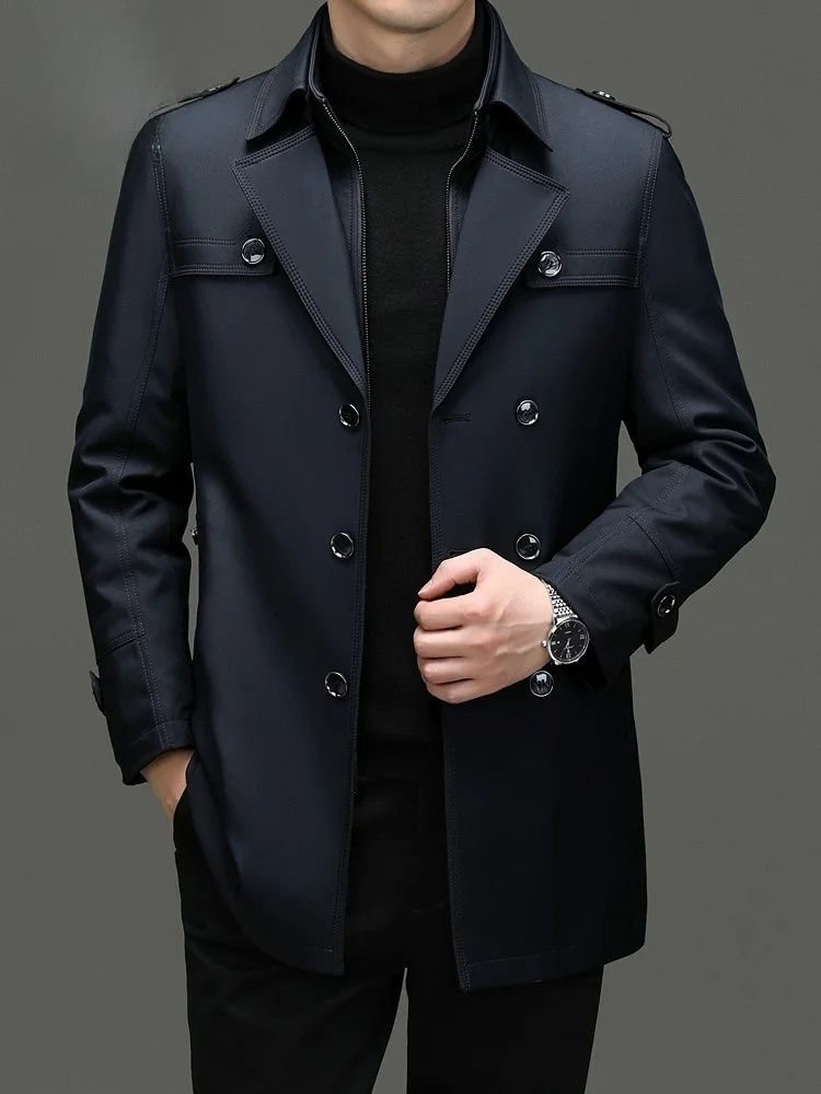 

Pierre Cardin Men's Mid-Length Jaet Detachable Inner Busin Casual Outerwear Warmth Polyester Fiber Winter Coat