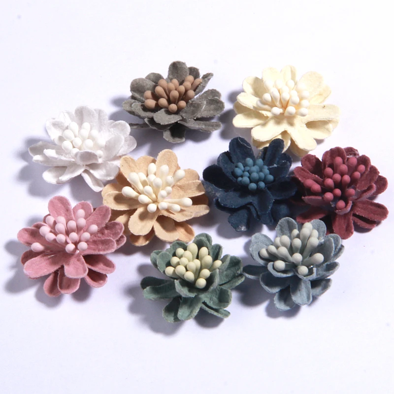 20Pcs 2.5CM Fabric Flowers For Baby Gilrs Headbands Chiffon Flower For Hair Clips Accessories Bride Bouquet Craft Projects