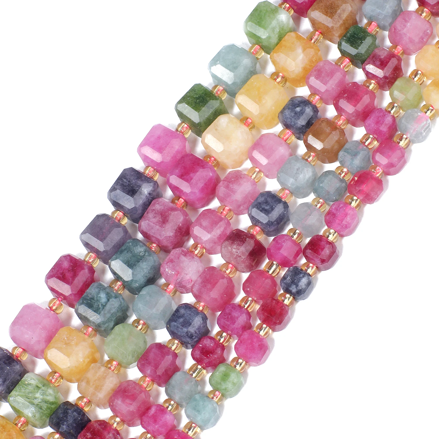 Großhandel Turmalin Jade Stein Perlen Facettierte Quadratische Würfel Perlen für Schmuck Machen Diy Armband Perlen Zubehör – Detail 8