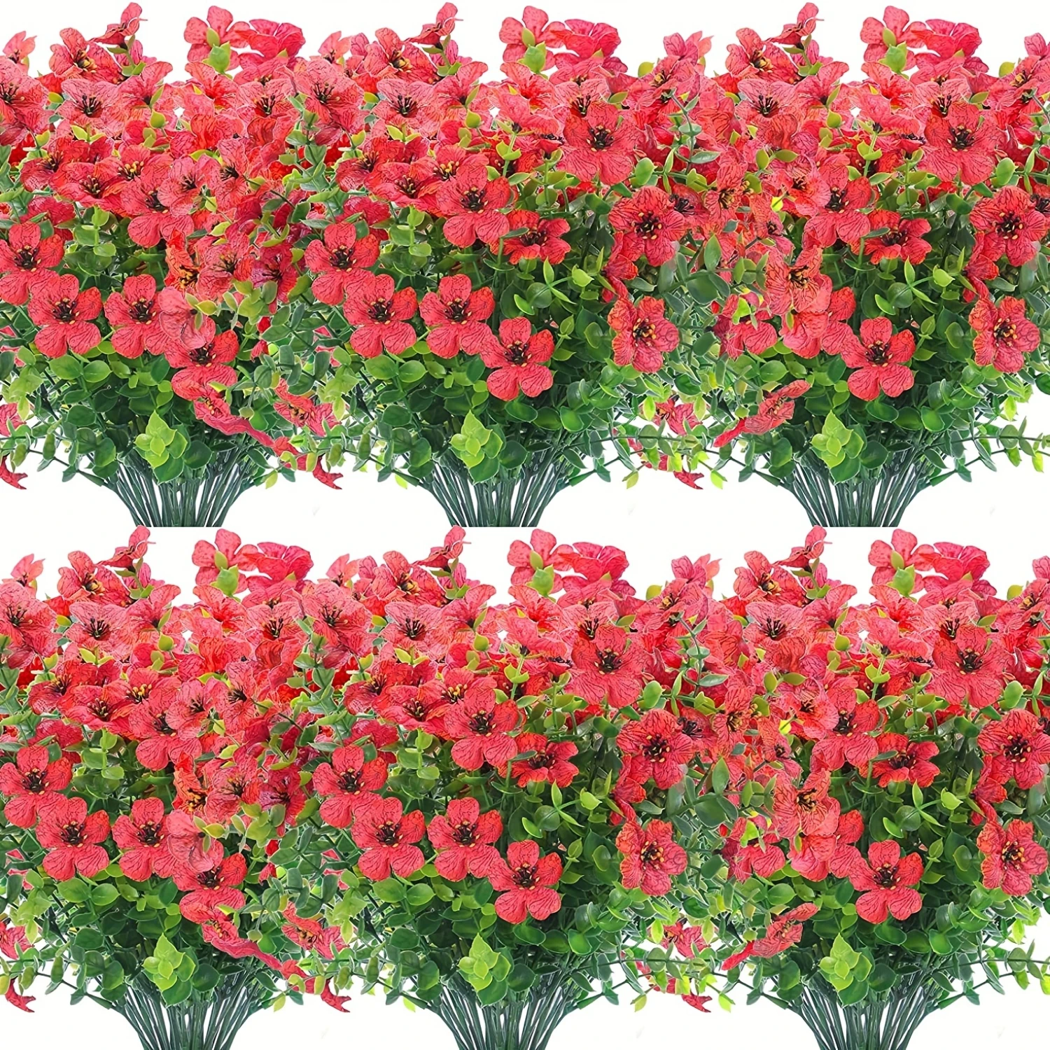 12pcs outdoor artificial flowers, artificial daisies, boxwood violets, UV resistant fake outdoor flowers, non fading artificial