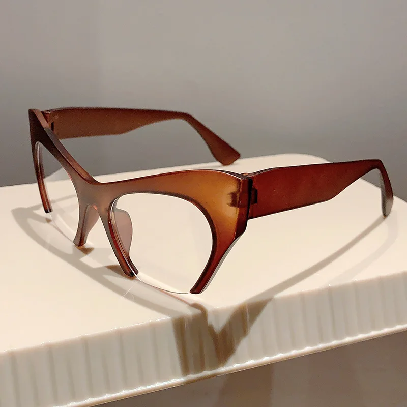 Retro Damen Halbrahmen Cat Eye Brillengestelle Mode Optischer Rahmen – Detail 10