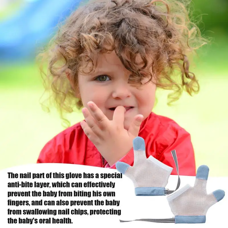 Stop Thumb Sucking For Kids 1 Pair Bite-Resistant Thumb Sucking Guard Adjustable Breathable Thumb Sucker Stopper And Finger