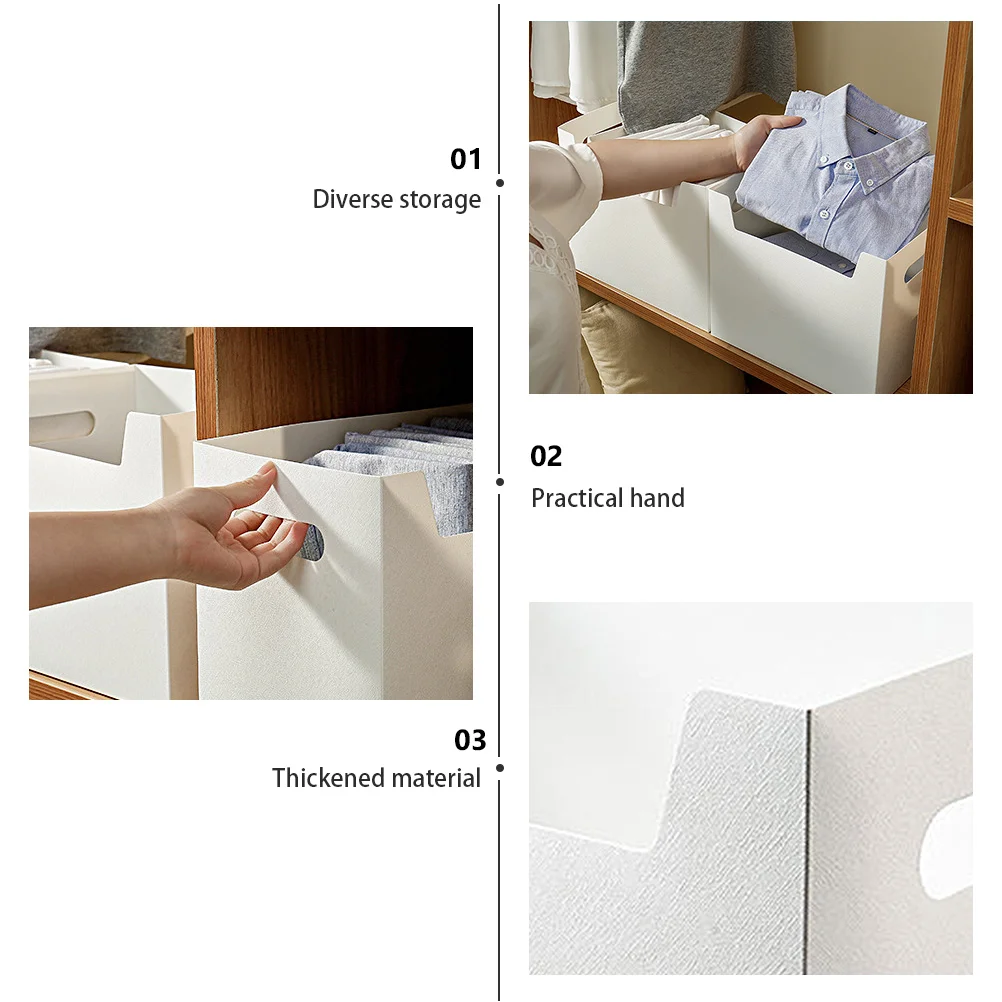 2pcs Pp Plastic File Storage Box Large Capacity Lightweight Desktop Organizer For Office Study Lab Dorm Use Paper File Box