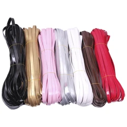 REGELIN 8/10/15/20/25mm Shiny Braided Double layer PU Leather Strap String Rope DIY Backpack Strap Necklace Bracelet Making