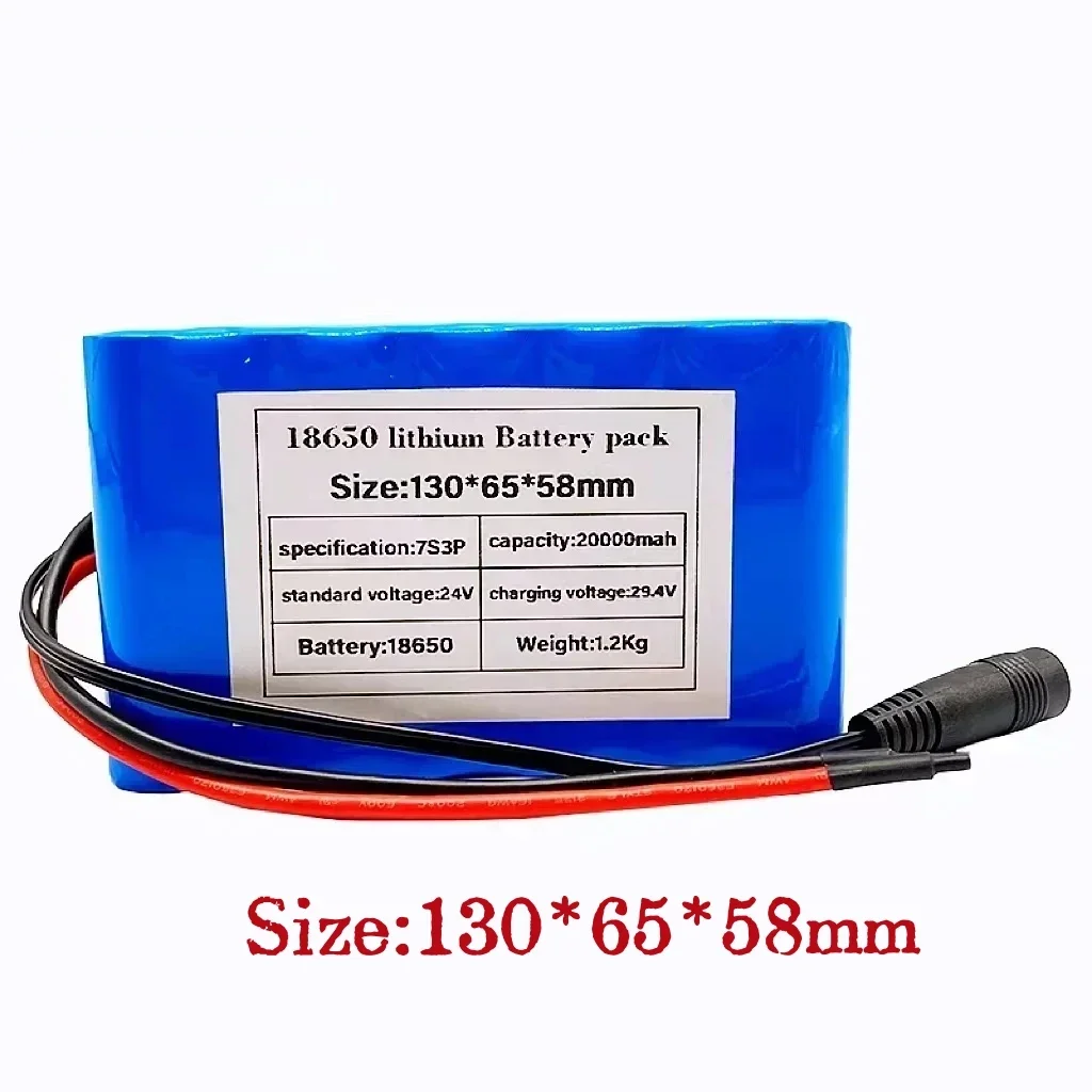 7s3p 18650 24V 20Ah 20000mAh Lithium Ion Battery for Cyclone, 29.4V 2A