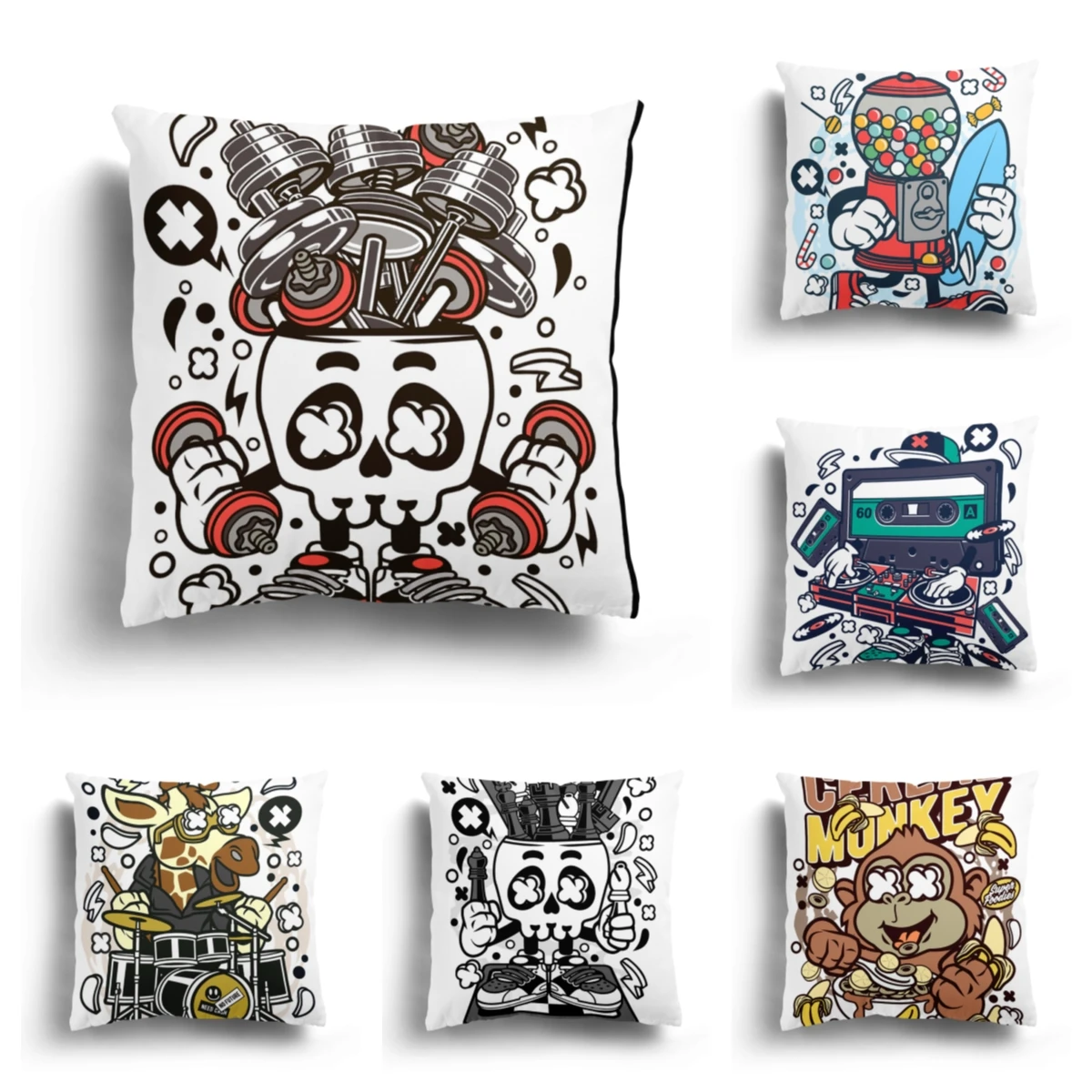 Home Decoration Pillowcase Sofa Cover Decorative Cushion   Nordic Industrial Style Anime 