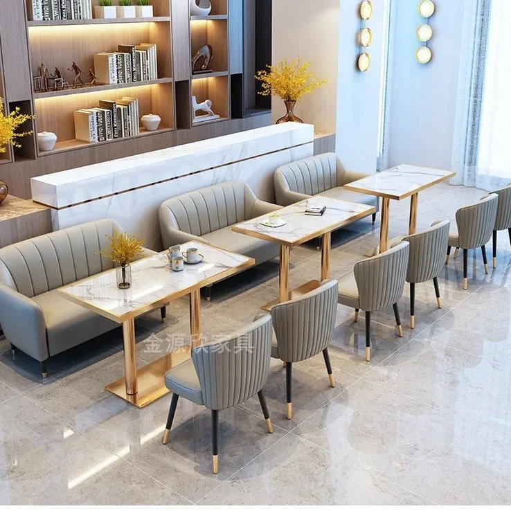 

Light luxury Internet celebrities negotiate sales office table and chair restaurant milk tea shop sofa post-modern