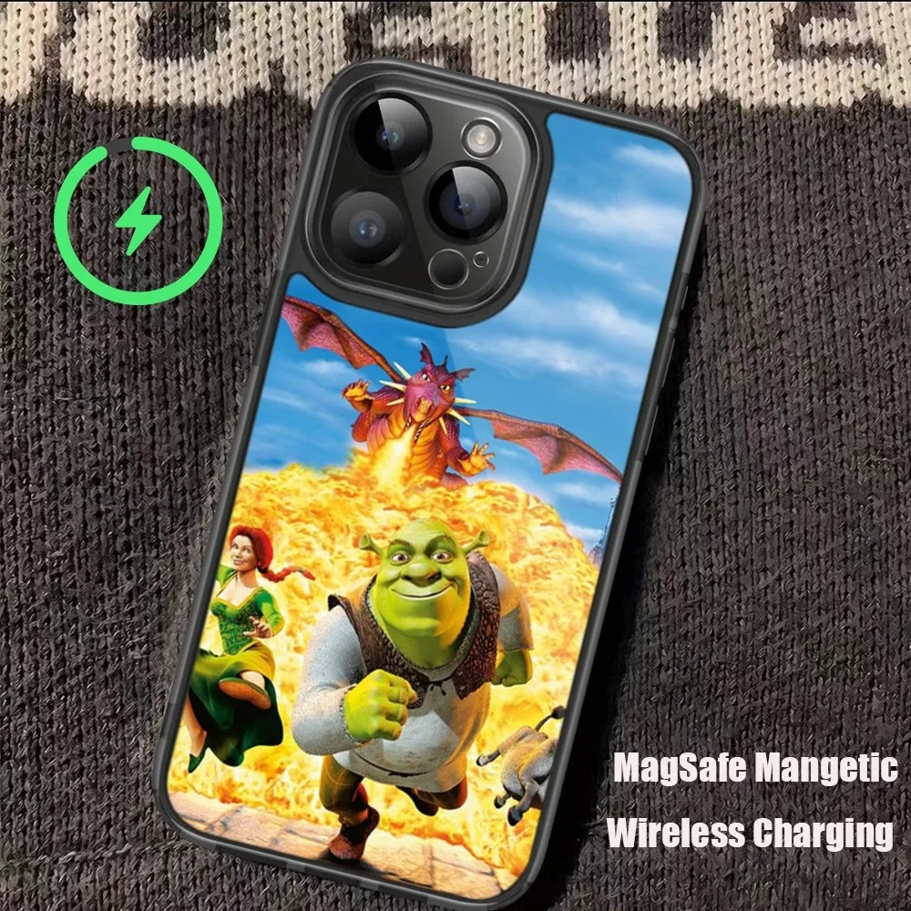 Movie S-Shrek Art Phone Case For iPhone 11 12 13 14 15 Pro Max Plus Mini Magsafe Magnetic Wireless Charging Shell