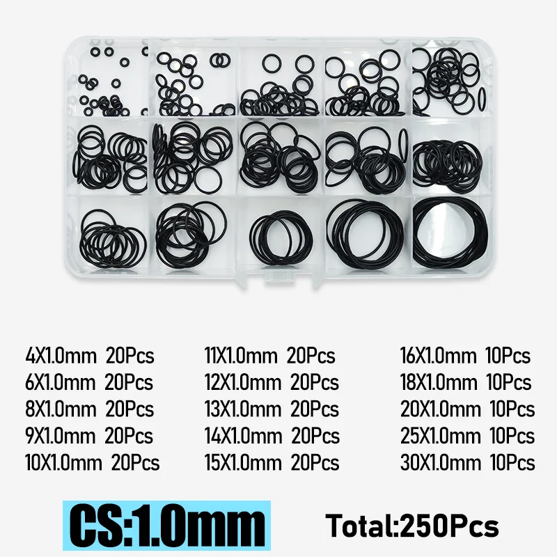 Cs 1,0-4,0mm gummi o ring hochwertige dichtung scheibe balck nbr o-ring Sanitär dichtung auto klimaanlage öl beständiger our kit – Detail 18