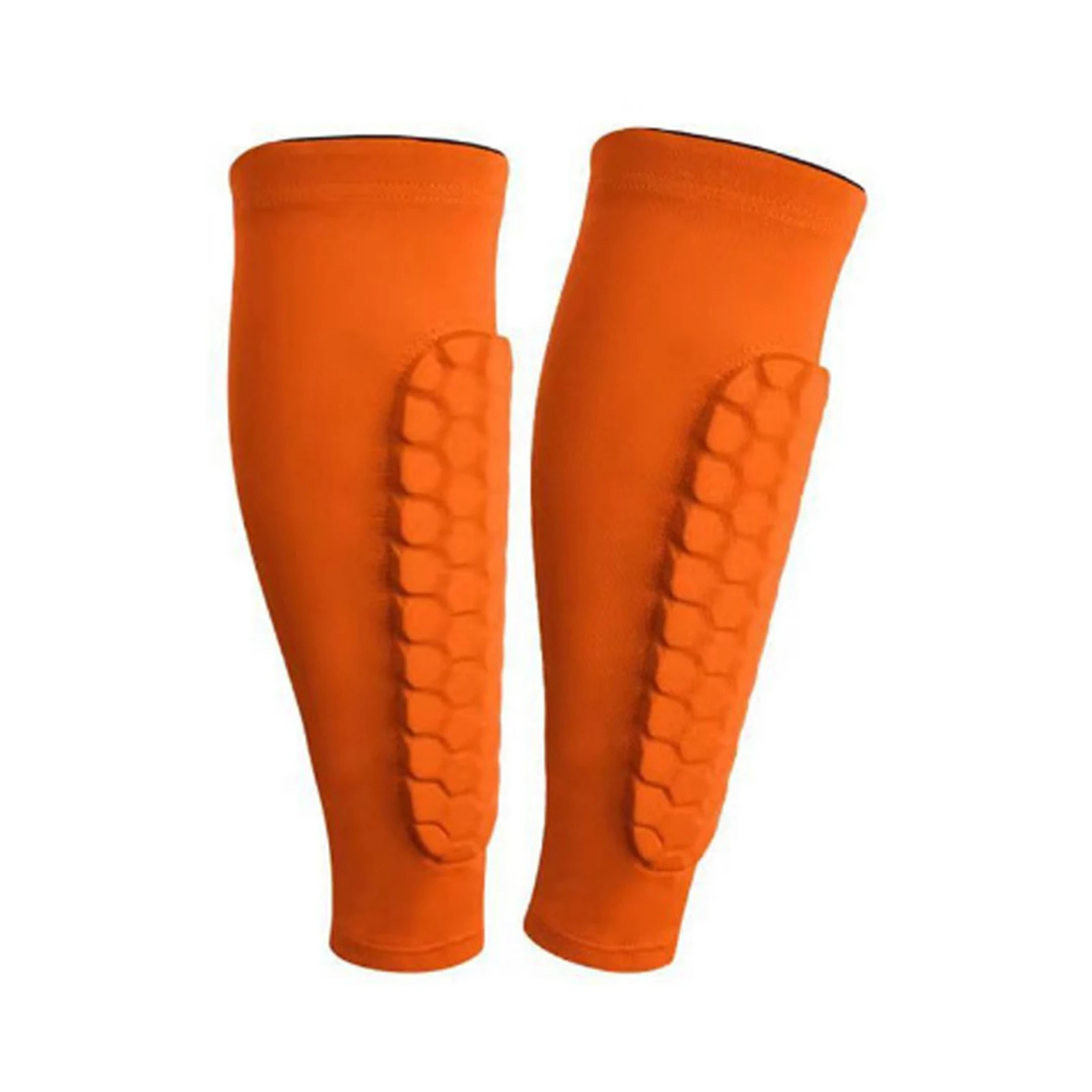 Protège-tibia de Football et de basket-ball, 2 pièces, avec rembourrage en nid d'abeille, en Nylon respirant, Anti-Impact, pour enfants et adultes